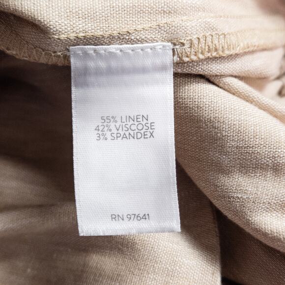 J.Jill Linen Blend Pants M Tan Minimalist Eurocore Mediterranean Travel - Picture 10 of 12